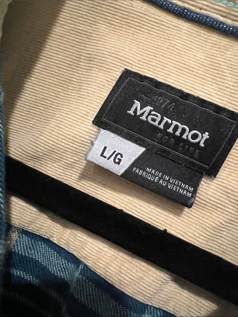 Marmot Teal and Light Blue Plaid Button-Down Shirt - Picture 2 of 4